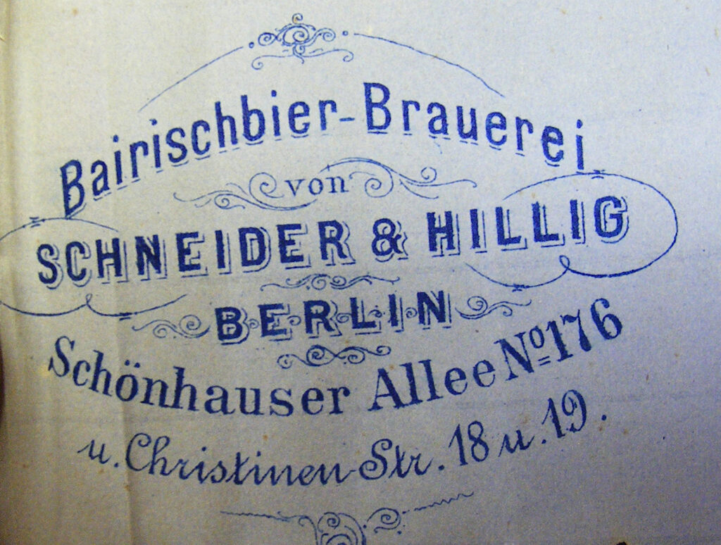 Briefkopf Schneider und Hillig Berlin